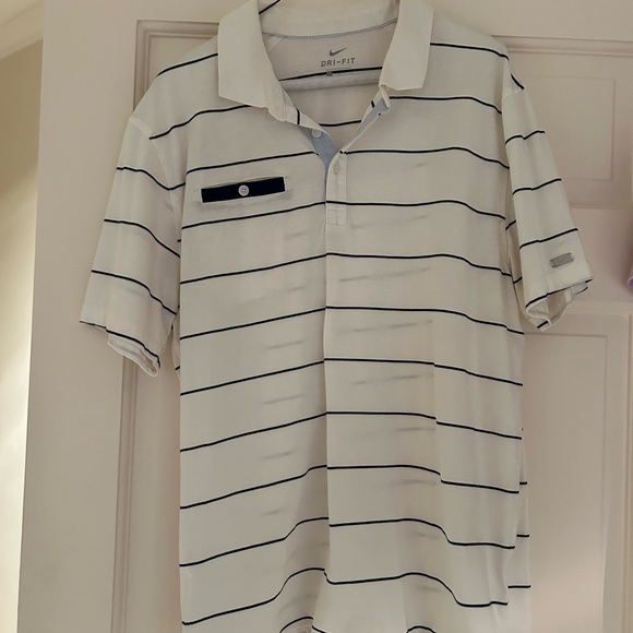 Nike Dri-Fit Golf Polos Cotton w/ stripes ( size large) - Picture 7 of 9